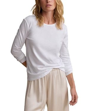 Jenni Kayne Cotton Long Sleeve Slim Tee - White