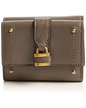 Chloé Paddington Mini Leather Trifold Wallet - Brown