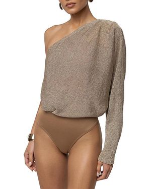 JLUXLABEL Resort Metallic Bodysuit - Brown