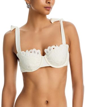 Jonathan Simkhai Sofie Embroidered Bikini Top - Green