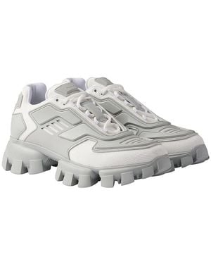 Prada Cloudbust Thunder Knit Fabric Sneakers, Size 6 - White