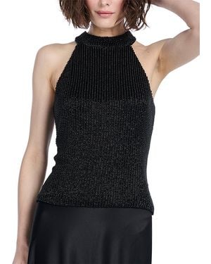 EMILY SHALANT Pearl Sleeveless Mock Neck Top - Black