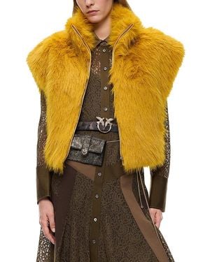 Pinko Eloro Aspen Faux Fur Vest - Metallic