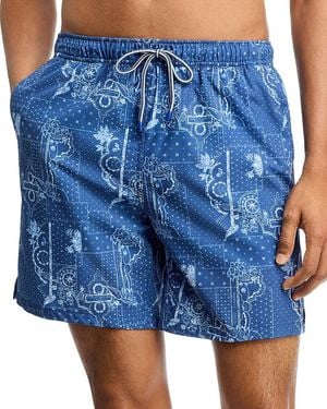 Peter Millar Robusto 7 Graphic Swim Trunks - Blue