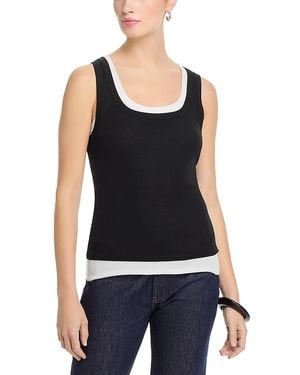 Aqua Double Layer Tank Top - Black