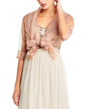 Adrianna Papell Organza Tie Front Wrap Jacket - Multicolor