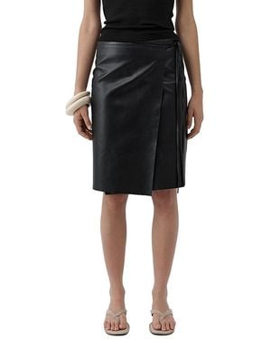 St. Agni Everyday Leather Wrap Skirt - Black