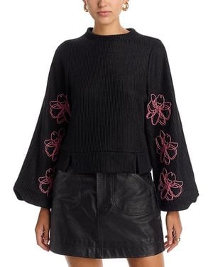 AREA STARS Embroidered Top - Black