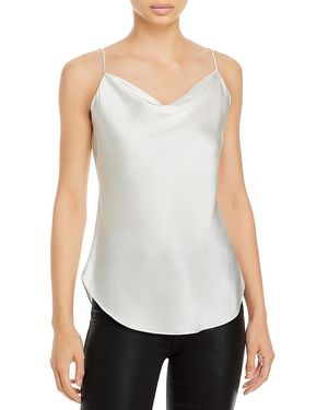 Cinq À Sept Marta Cowl-Neck Silk Cami - White