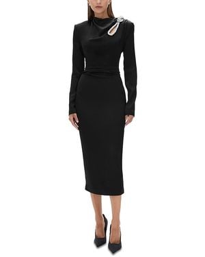 Rachel Gilbert Henrietta Embellished Midi Dress - Black