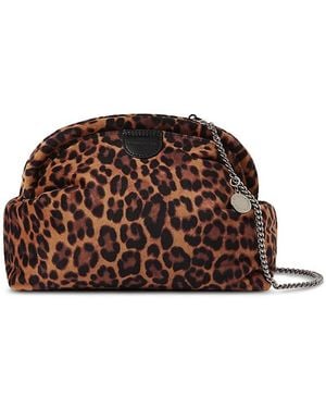 Stella McCartney Falabella Soft Print Velvet Clutch - Brown