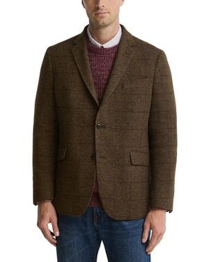 Barbour Gosforth Wool Windowpane Elbow Patch Jacket - Brown