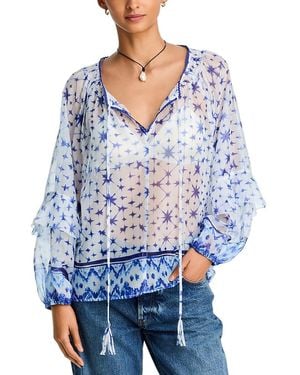 Aqua Batik Long Sleeve Top - Blue
