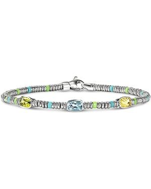 John Hardy Sterling Heishi Multi Gemstone Bead Bracelet - White