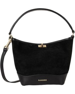 Sandro Mini Tangoso Bucket Bag - Black