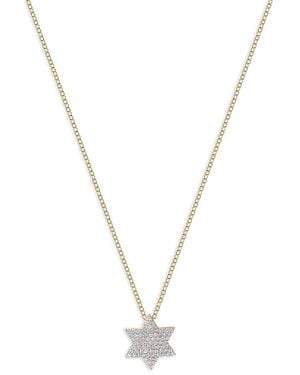 Phillips House 14K Diamond Infinity Star Of David Necklace, 16-18 - Metallic