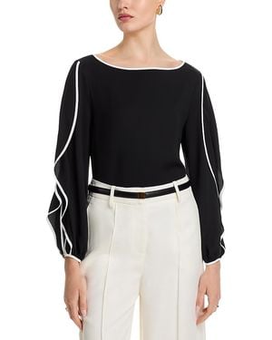Misook Long Butterfly Sleeve Top - Black