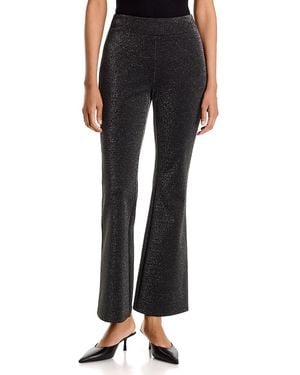Tahari Pull On Metallic Kick Flare Pants - Black
