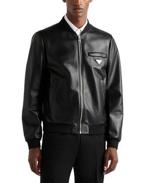 Prada Reversible Nappa Leather Bomber Jacket - Black