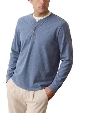 Marine Layer Luxe Jersey Henley - Blue