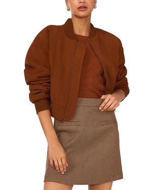 1.STATE Cropped Bomber Jacket - Brown