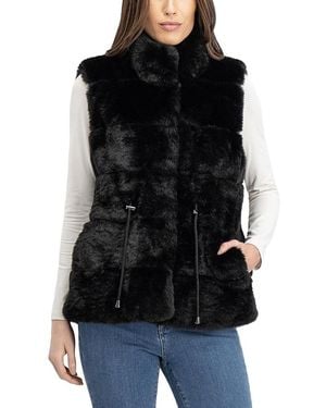 Lyla Grant Faux Fur Rex Rabbit Vest - Black