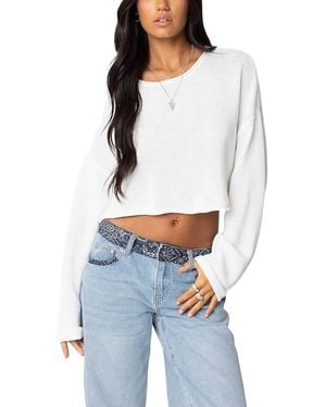 Edikted Shyrah Oversized Knit Top - White