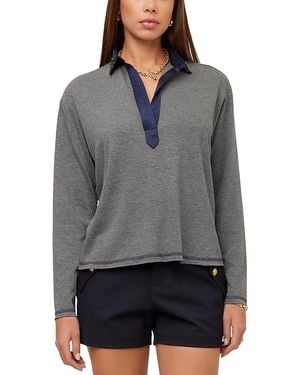 Fifteen Twenty Kendall Sequinned Collar Top - Gray