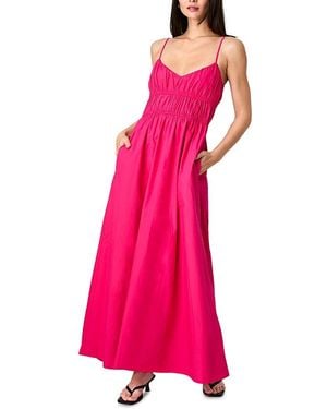 French Connection Poplin Ruched Maxi Dress - Pink