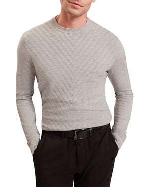 Ted Baker Corbin Chevron Stitch Crewneck Sweater - Gray