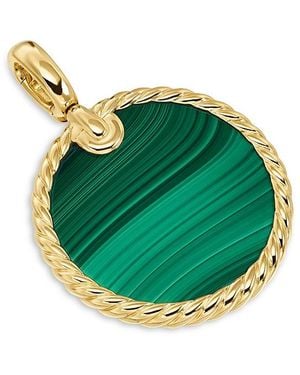 David Yurman Small Cable Disc Amulet - Green