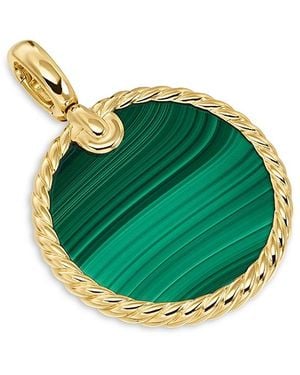 David Yurman Small Cable Disc Amulet - Green