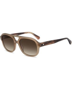 Kate Spade Edie Square Double Bridge Sunglasses, 54Mm - Metallic