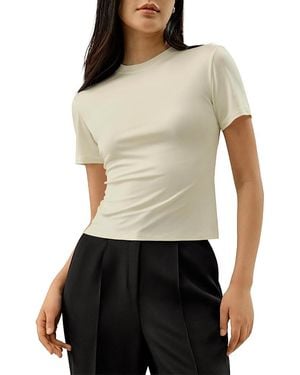 LILYSILK Slim Fitted Silk Jersey Tee - White
