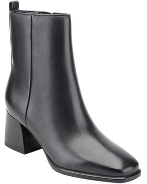 Marc Fisher Milley Leather Ankle Boots - Black