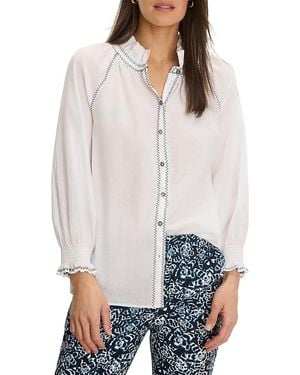 NIC+ZOE Zigzag Stitch Shirt - White
