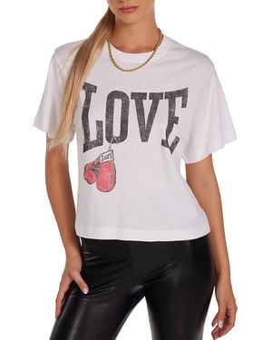 Lauren Moshi Rue Vintage Boxing Love Top - White