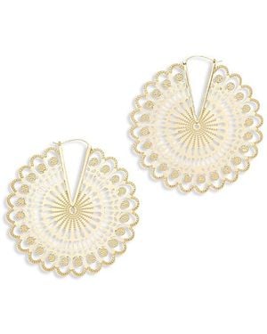 Ramy Brook Diya Filigree Hoop Earrings - White