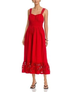 Rails Moira Eyelet Trim Midi Dress - Red