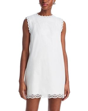 Aqua Julie Eyelet Trim Dress - White