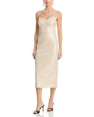 Eliza J Sequin Sweetheart Midi Dress - Natural