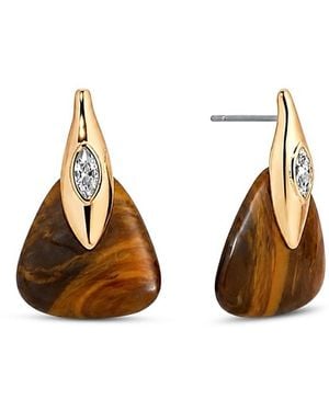Ettika Solstice Cubic Zirconia & Tiger's Eye Drop Earrings - Multicolor