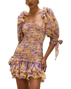 PATBO Peony Ruched Mini Dress - White