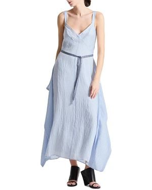 Saint Art Marin Pinstriped Dress - Blue