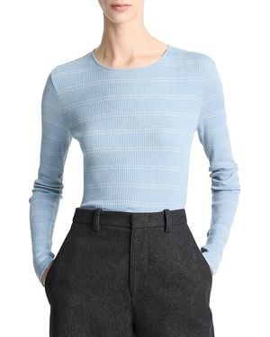 Vince Striped Crewneck Top - Blue