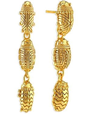 Capucine de Wulf Scarab Petite Linear Drop Earrings - Metallic
