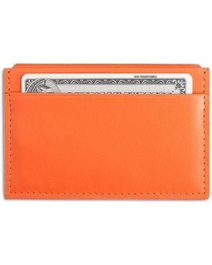 ROYCE New York Leather Rfid-Blocking Executive Slim Credit Card Case - Orange