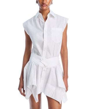 Alexander Wang T Cut Off Double Shirt Dress - White