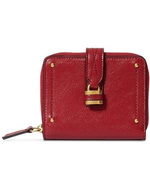 Chloé Paddington Medium Folding Leather Zip Wallet - Red