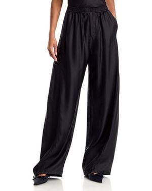 Alexander Wang Mid Rise Silk Track Pants - Black